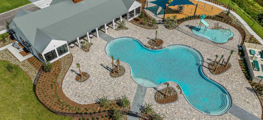 ariel view of pool
